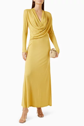 Draped Maxi Dress in Jersey