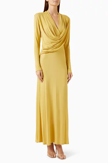 Draped Maxi Dress in Jersey