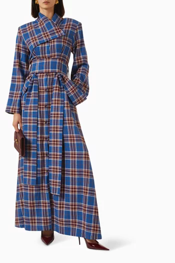 Plaid Trench Coat in Cotton