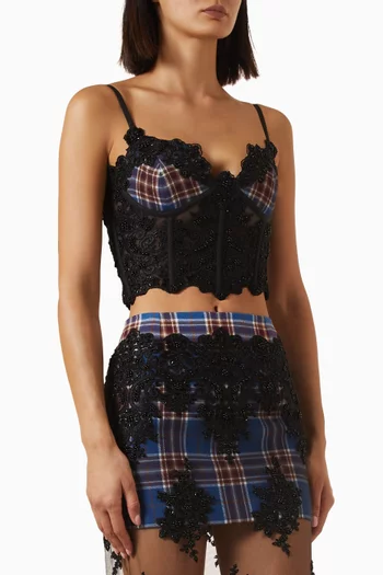 Embellished Corset Bralette Top in Lace