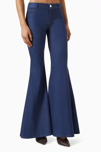 Low-waist Flare Pants in Denim