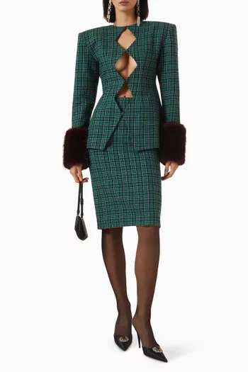 Plaid Blazer in Cotton
