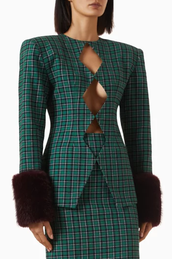 Plaid Blazer in Cotton