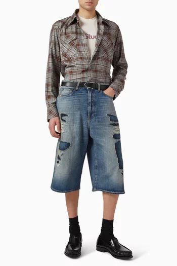 Mended Shorts in Denim