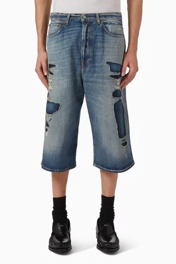 Mended Shorts in Denim