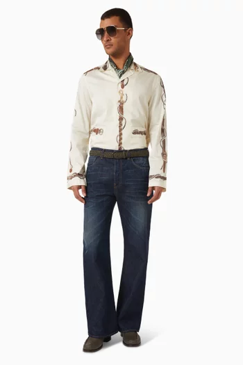 Horse-print Overshirt in Cotton