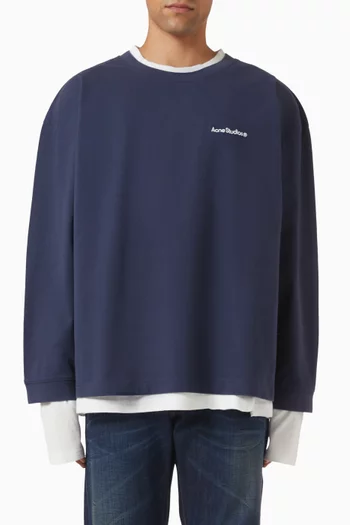 Layered Logo Sweatshirt in Cotton