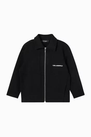 Logo Zip-up Jacket in Cotton-blend