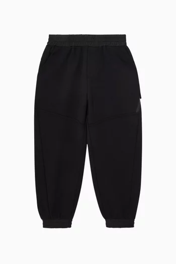 Logo Print Track Pants in Double Jersey