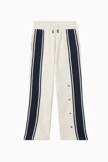 Striped Jogging Pants in Brushed Cotton