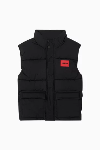 Logo Padded Vest in Polyamide Blend