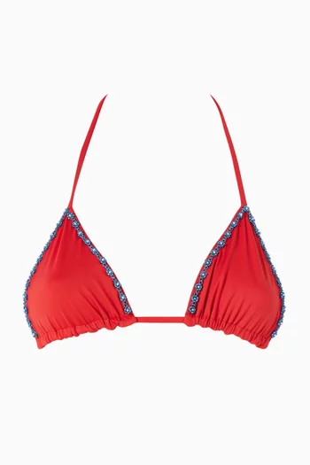Nick Bead-embellished Triangle Bikini Top