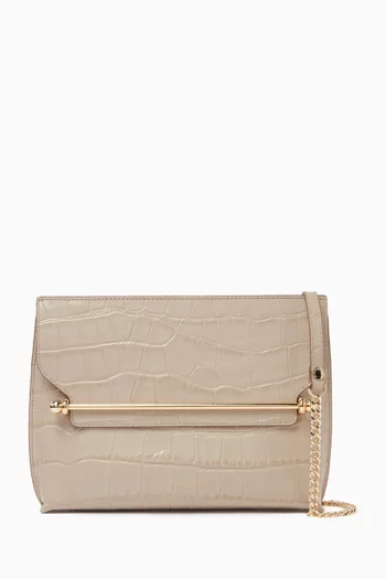 Stylist Crossbody Bag in Large Croc-embossed Leather