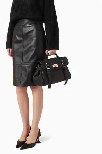 Small Alexa Crossbody Satchel Bag in Grain Leather