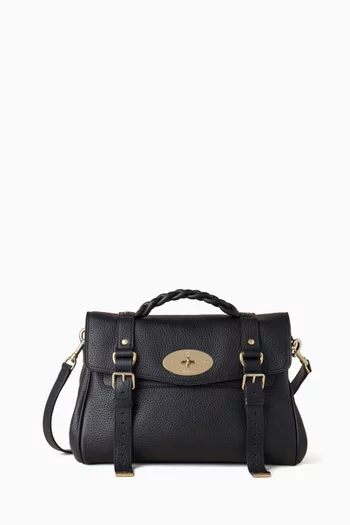 Small Alexa Crossbody Satchel Bag in Grain Leather