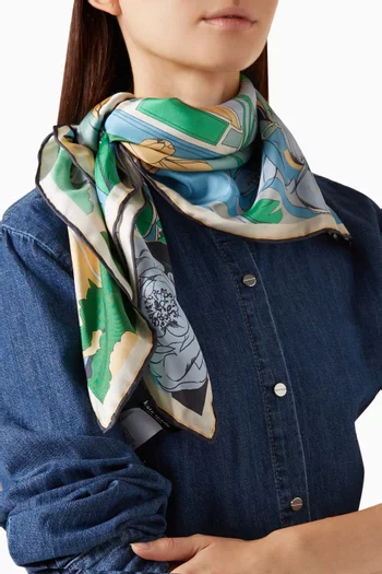 Overgrown City Square Scarf in Silk