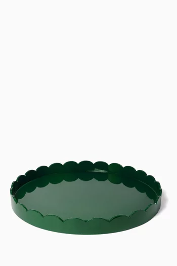 Large Round Scalloped Tray, 20 x 20