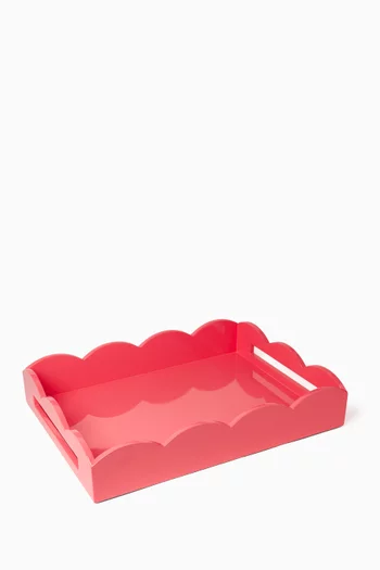 Medium Lacquered Scalloped Ottoman Tray