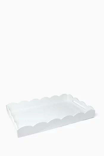 Large Lacquered Scalloped Ottoman Tray