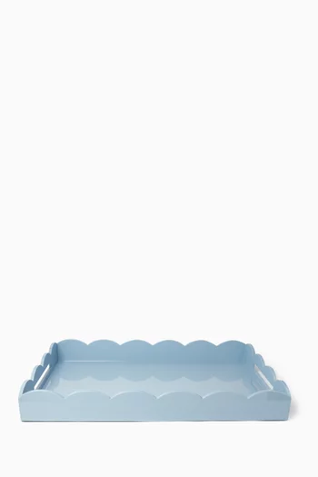 Large Lacquered Scalloped Ottoman Tray