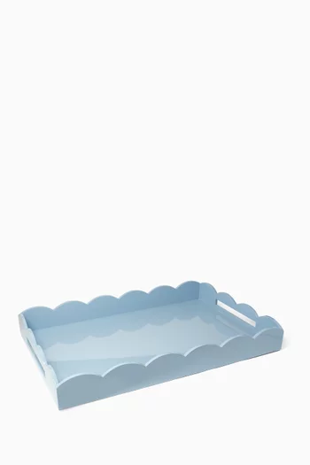 Large Lacquered Scalloped Ottoman Tray