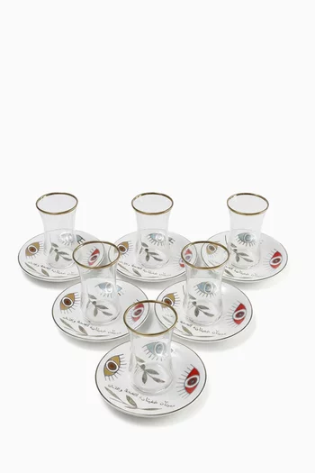 Supernatural Turkish Tea Cup Set, Set of 6