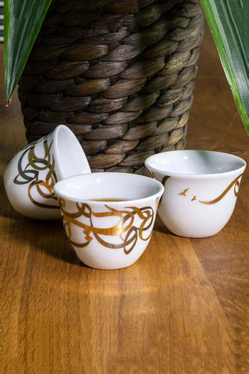 Calligraffiti Arabic Coffee Cups, Set of 6