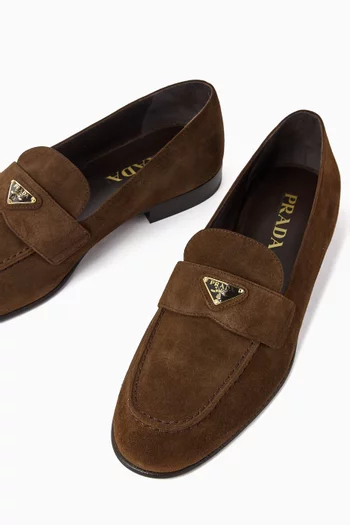Triangle Logo Loafers in Suede