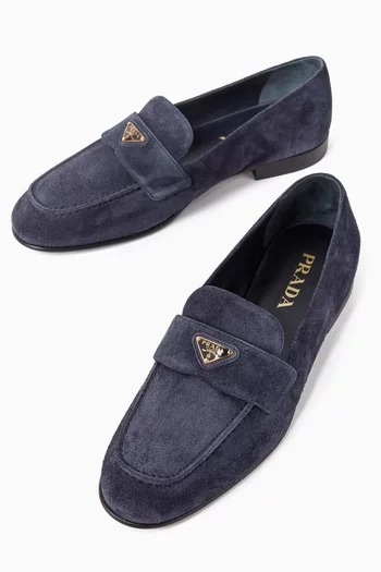 Triangle Logo Loafers in Suede