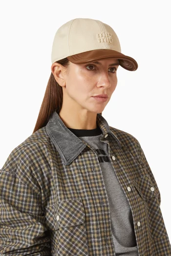 Logo Baseball Cap in Drill & Nappa Leather