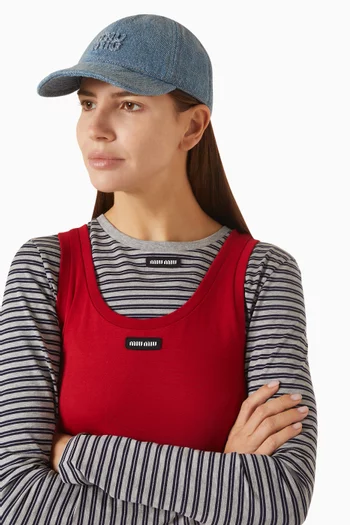 Baseball Cap in Washed Denim