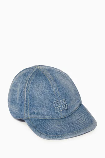 Baseball Cap in Washed Denim