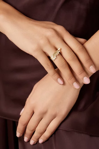 Wings Rising Mini Icons Diamond Ring in 18kt Yellow Gold