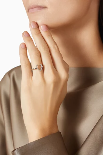 Aloria Mini Icons Diamond Ring in 18kt White Gold