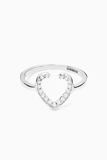 Aloria Mini Icons Diamond Ring in 18kt White Gold
