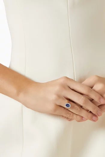 1735 Diamond & Sapphire Ring in 18kt Gold
