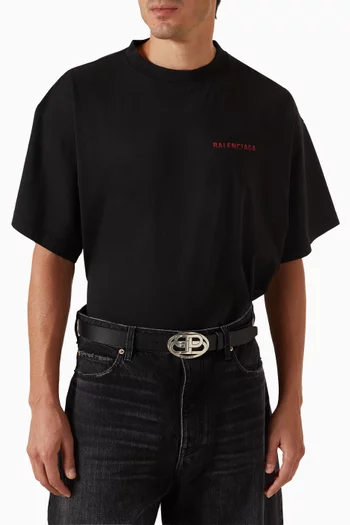 Oval BB Belt in calfskin