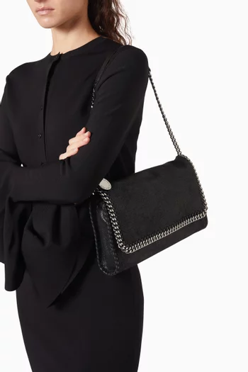 Medium Falabella Flap Shoulder Bag in Eco Shaggy Deer