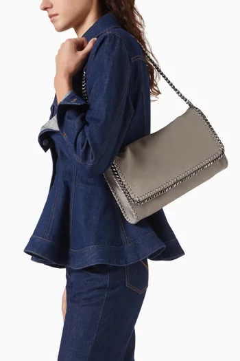 Medium Falabella Flap Shoulder Bag in Eco Shaggy Deer