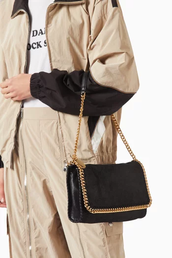 Medium Falabella Flap Shoulder Bag in Eco Shaggy Deer