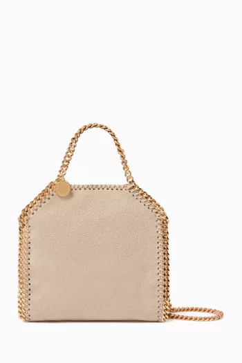 Tiny Falabella Tote Bag in Shiny Dotted Chamois