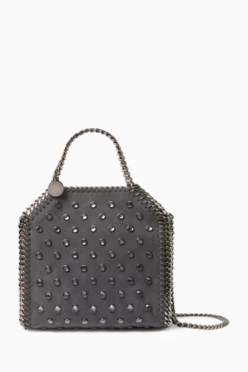 Tiny Falabella Crystal Stud Tote Bag in Alter Suede