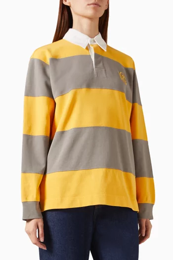Colour-block Striped Polo T-shirt