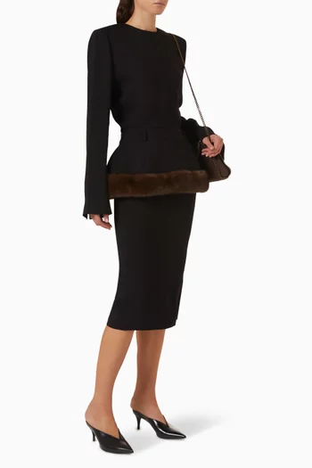 Fur-trim Dress in Sable