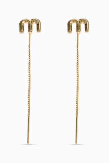 Logo Earrings in Brass