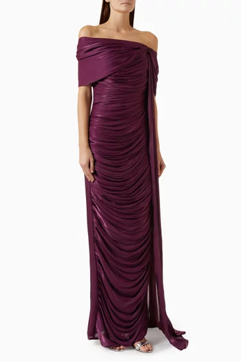 Off-shoulder Ruched Gown
