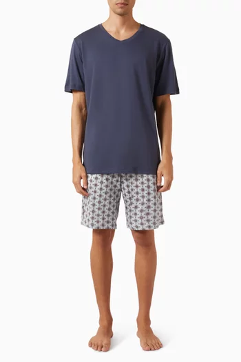 Printed Short Pyjama Set in Cotton-blend