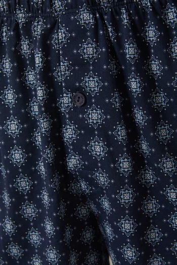 Sporty Printed Boxers in Cotton-blend