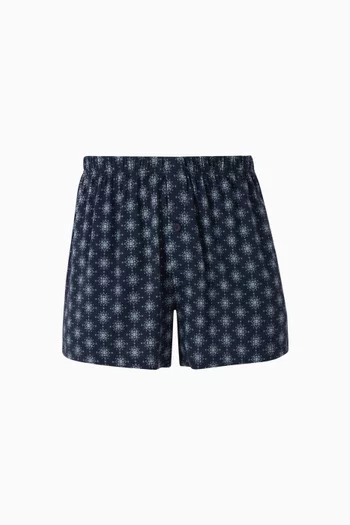 Sporty Printed Boxers in Cotton-blend