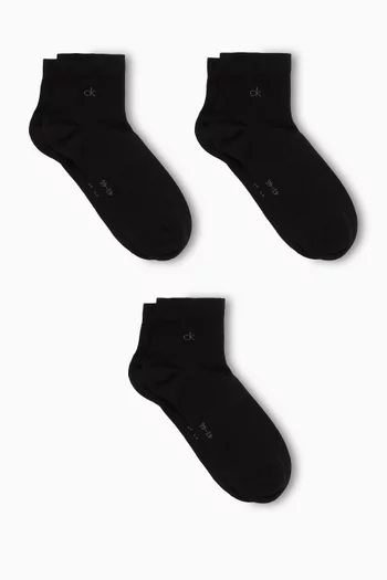 Logo Quarter Socks, Set of 3